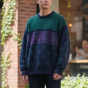 Alafoss of Iceland Icewool Vintage Handknit Icelandic Pullover Unisex Size Large